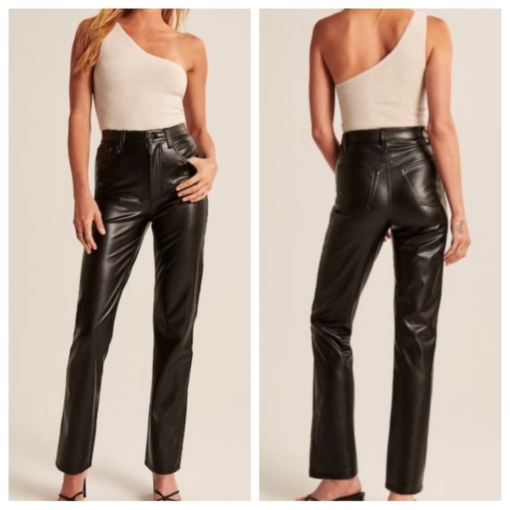 abercrombie & fitch - NWT 90’s straight ultra high rise pants faux leather
